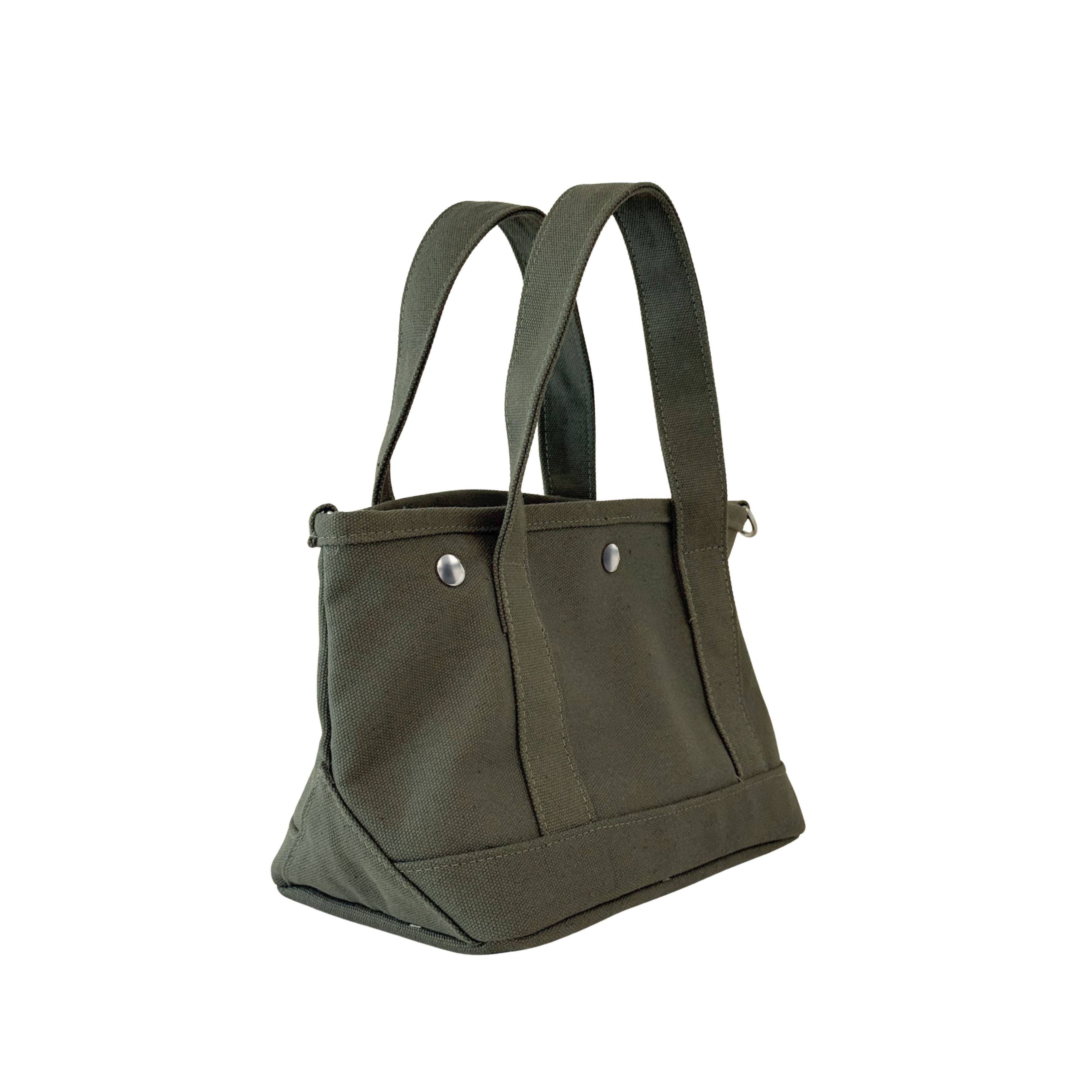 The Seaport Boat Bag - Olive Canvas Single Letter Monogram - Quilted Koala