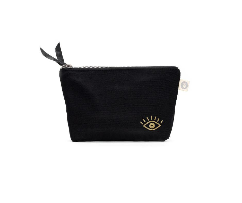 Makeup Bag - Mini Lash Eye in Gold Glitter - Quilted Koala