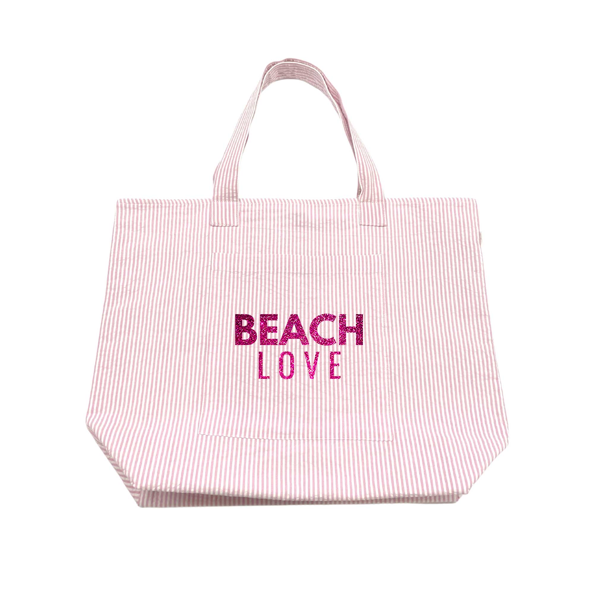 Everything Bag: Pink Seersucker - BEACH LOVE - Quilted Koala