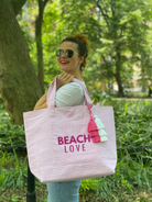 Everything Bag: Pink Seersucker - BEACH LOVE - Quilted Koala