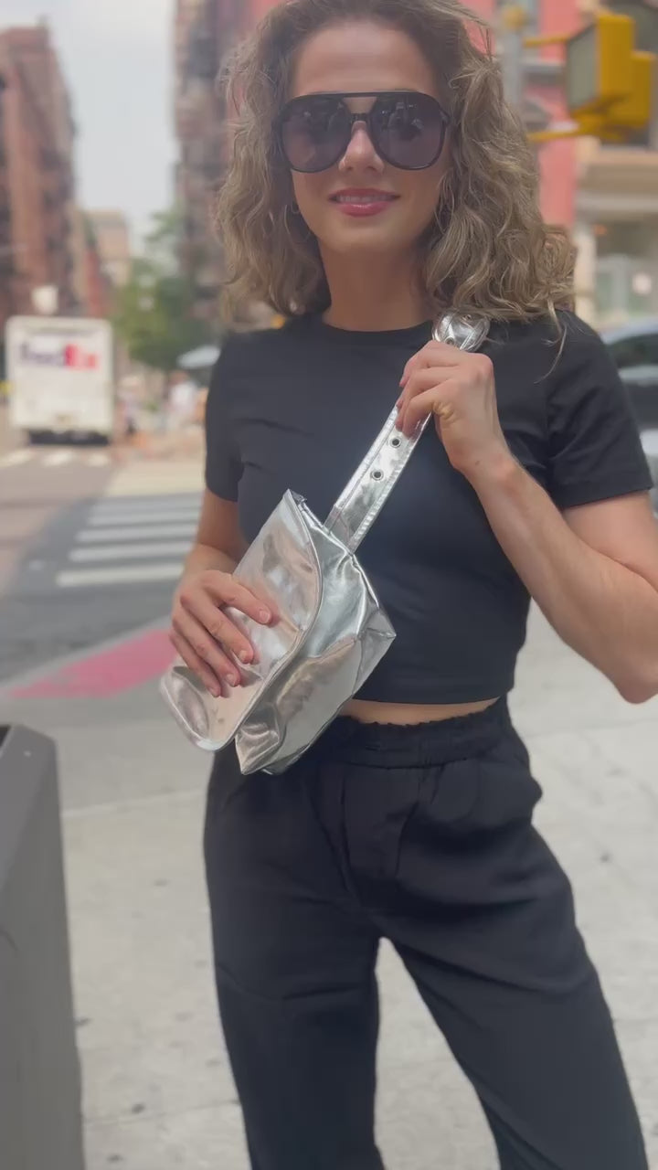 Silver Metallic Adjustable Belt Bag - SALE! – Quilted Koala