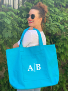 Aqua Everything Bag - Split Letter Monogram  NEW! - Quilted Koala