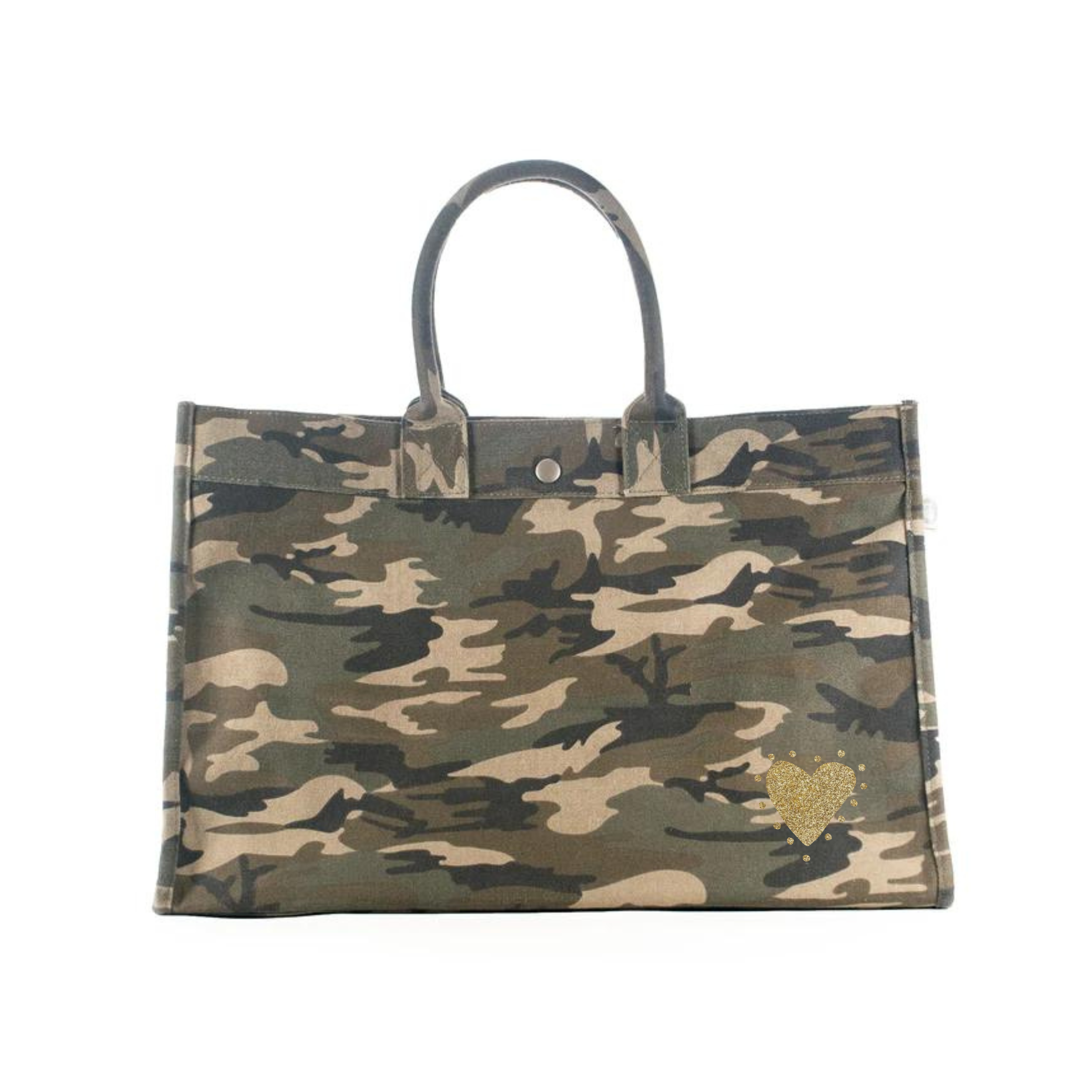 East West Bag: Green Camo - Petite GLOW HEART NEW! - Quilted Koala