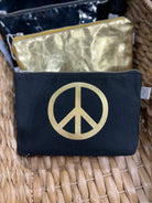 Makeup Bag  - Peace Sign in Gold Foil NEW! - Quilted Koala