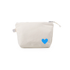 Natural Makeup Bag with Aqua Heart NEW! - Quilted Koala