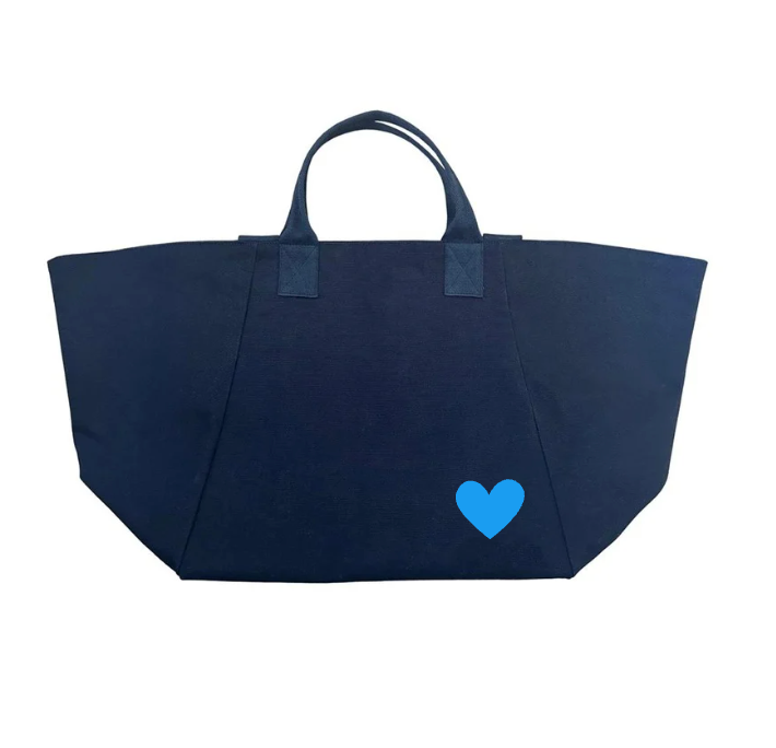 Navy Chelsea Bag with Capri Blue Heart NEW! - Quilted Koala