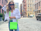 Midi Town Crossbody Bag:  NEON Green Neoprene - Quilted Koala