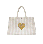 East West Bag - Sand Ticking Stripes - Quilted Koala