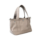 The Seaport Boat Bag - Stone Canvas Single Letter Monogram - Quilted Koala