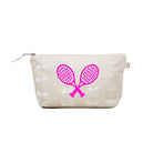 Clutch Bag Stone Shibori with Neon Pink Matte Tennis Racquets - Quilted Koala