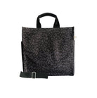 Monogram Stripe: Luxe North South Bag- Black Leopard - Quilted Koala