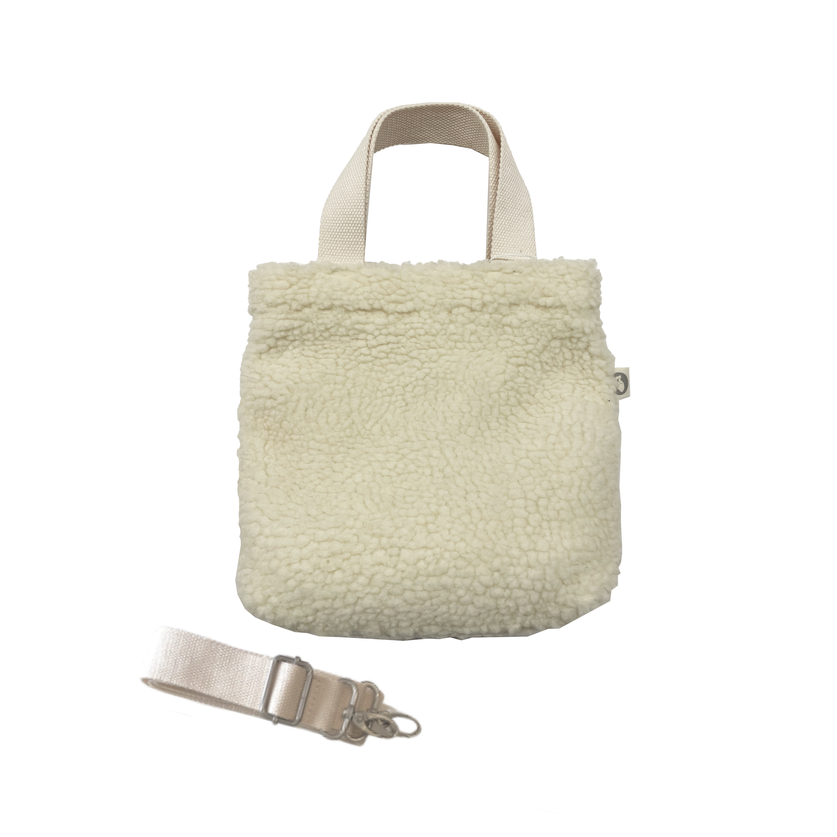 Midi Town Crossbody Bag: Ivory Sherpa - Quilted Koala