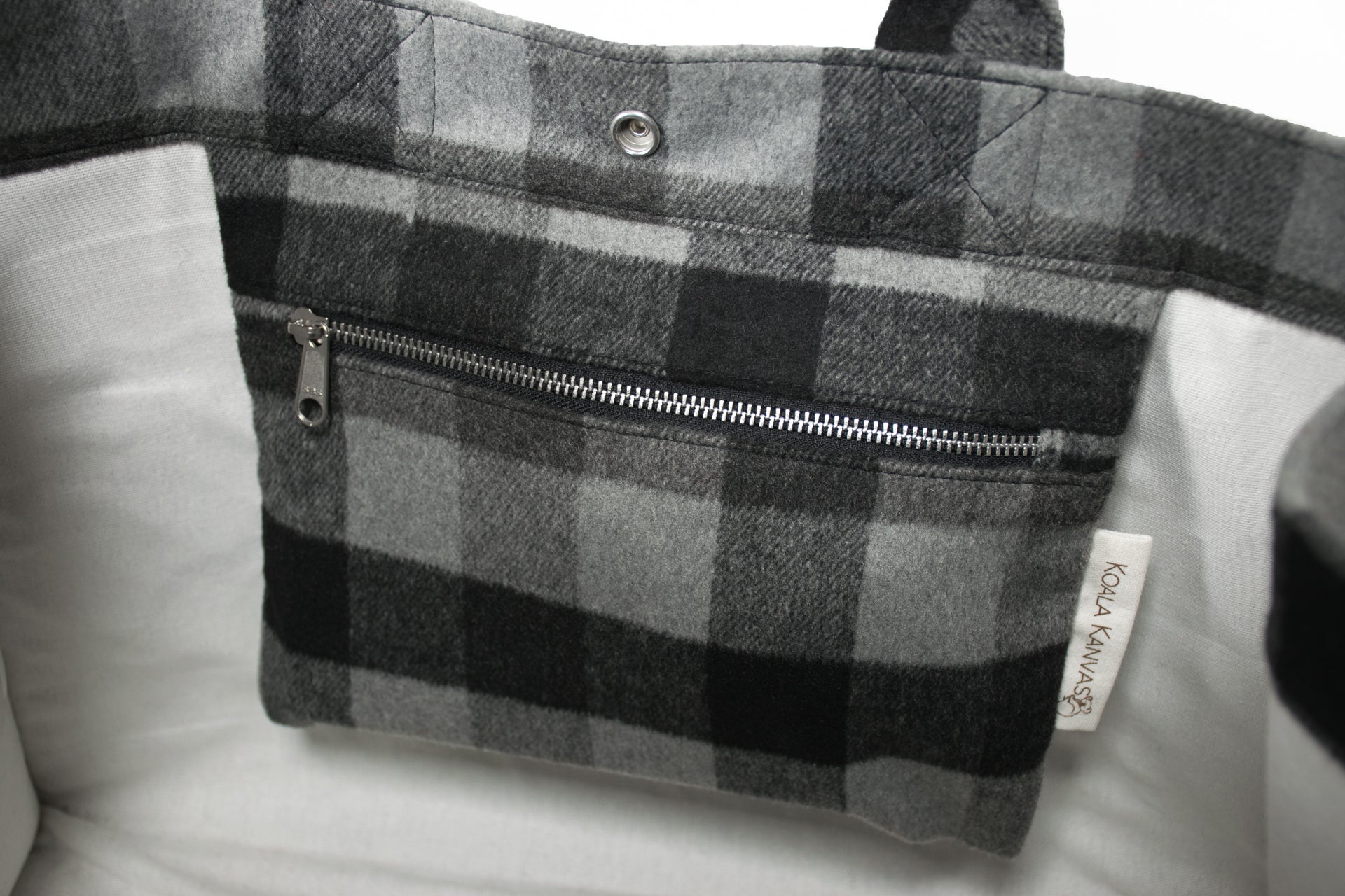 East West Bag: Grey Flannel Plaid - Quilted Koala