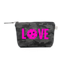 Makeup Bag Black Camo with Neon Pink Pickleball LOVE - Quilted Koala