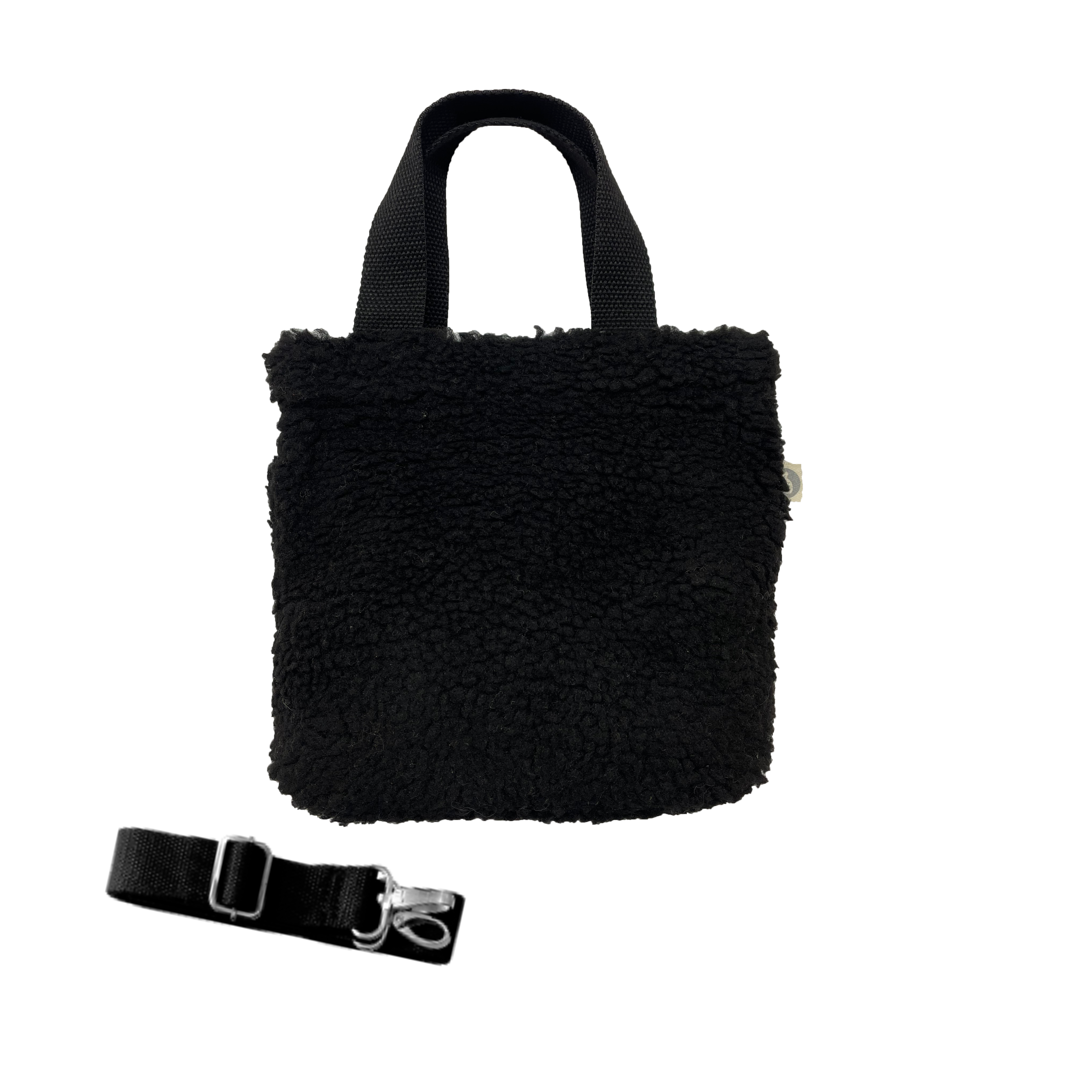 Midi Town Crossbody Bag: Black Sherpa - Quilted Koala