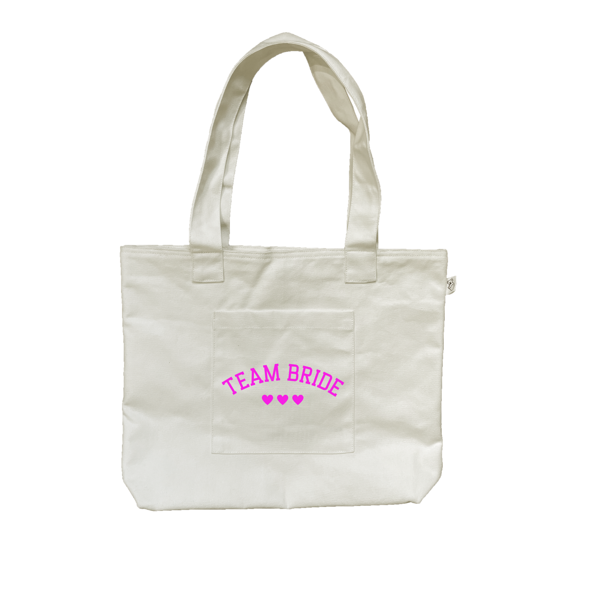 Natural Midi Everything Bag - Neon Pink Team Bride - Quilted Koala