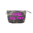 Green Camo Makeup Bag Neon Pink ROSÉ ALL DAY - Quilted Koala