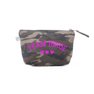 Green Camo Makeup Bag Neon Pink TEAM BRIDE - Quilted Koala