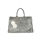 Grey Crushed Velvet East West Bag - Quilted Koala