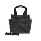 Mini Luxe North South Bag: Black Camouflage with Color Stripes - Quilted Koala