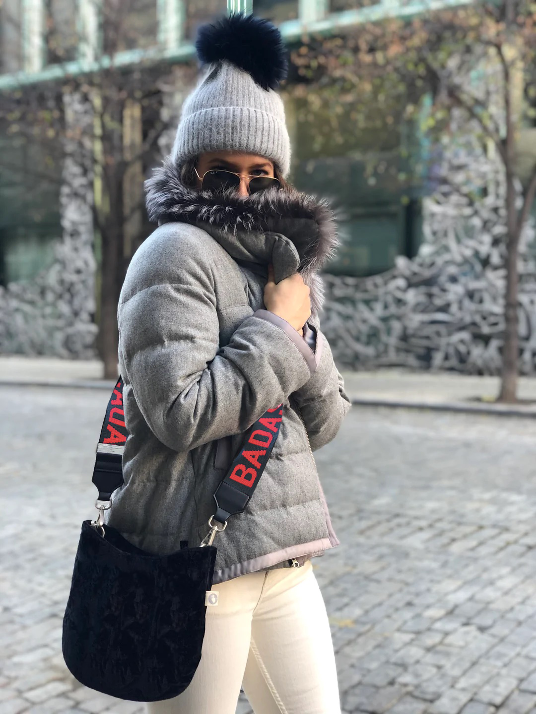 Mini City Bag - Black Velvet + FREE Black/Red BADASS Luxe Strap - Quilted Koala