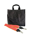 Monogram Stripe: Luxe North South Bag- Black Leopard - Quilted Koala