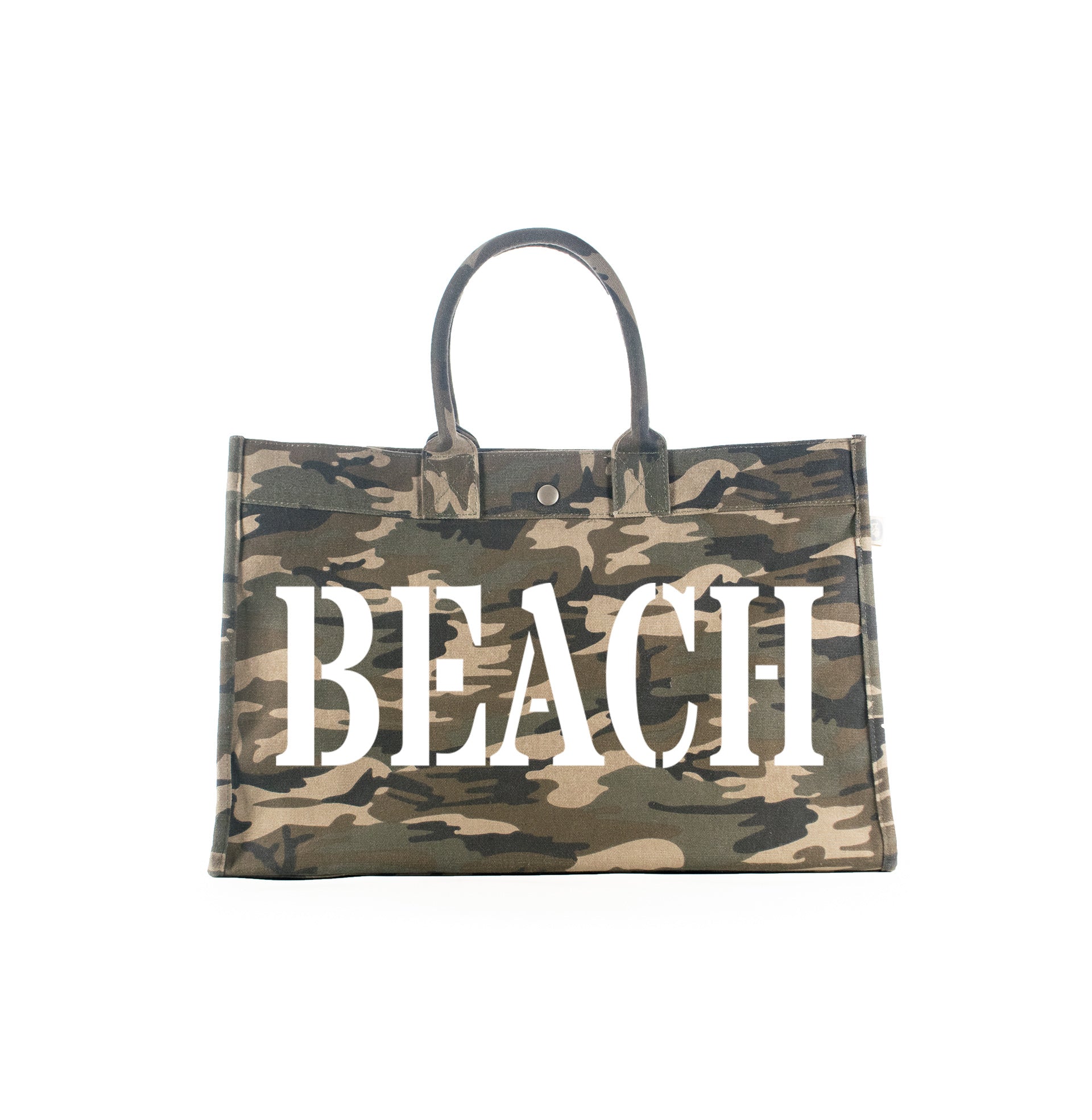 East West Bag: Green Camo with White Matte BEACH - Quilted Koala
