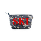 Clutch Bag Grey Camouflage with Red Matte SKI - Quilted Koala