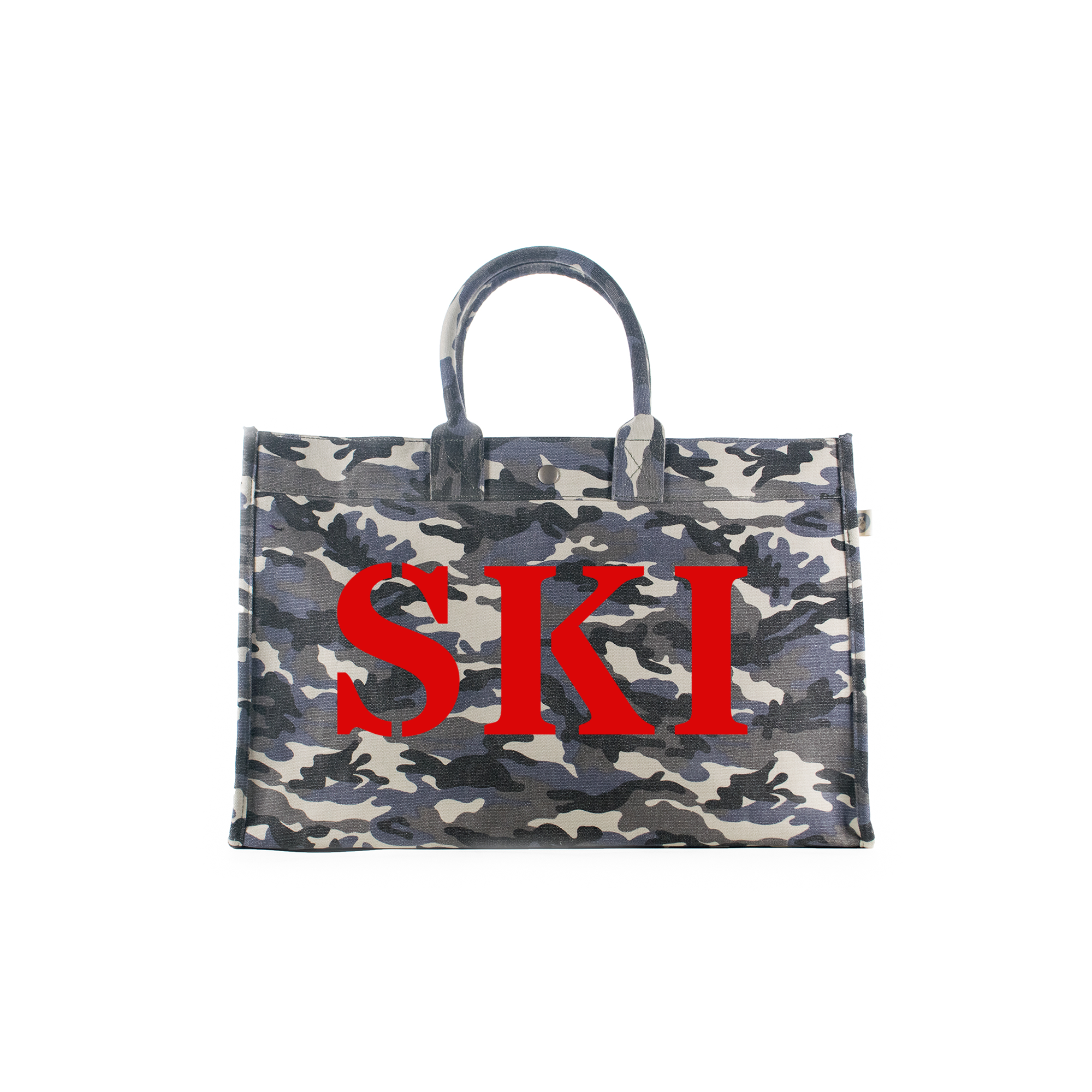 East-West Bag Grey Camouflage with Red Matte SKI - Quilted Koala