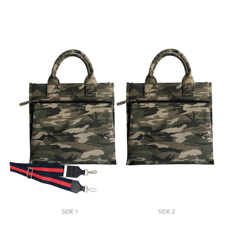 Quilted Koala - City Bag Camo with Gold Glitter Peace Sign