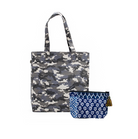 Grey Camo Upright Bag with Blue Boho Makeup Bag (Only $50 with code: GIFT50) - Quilted Koala