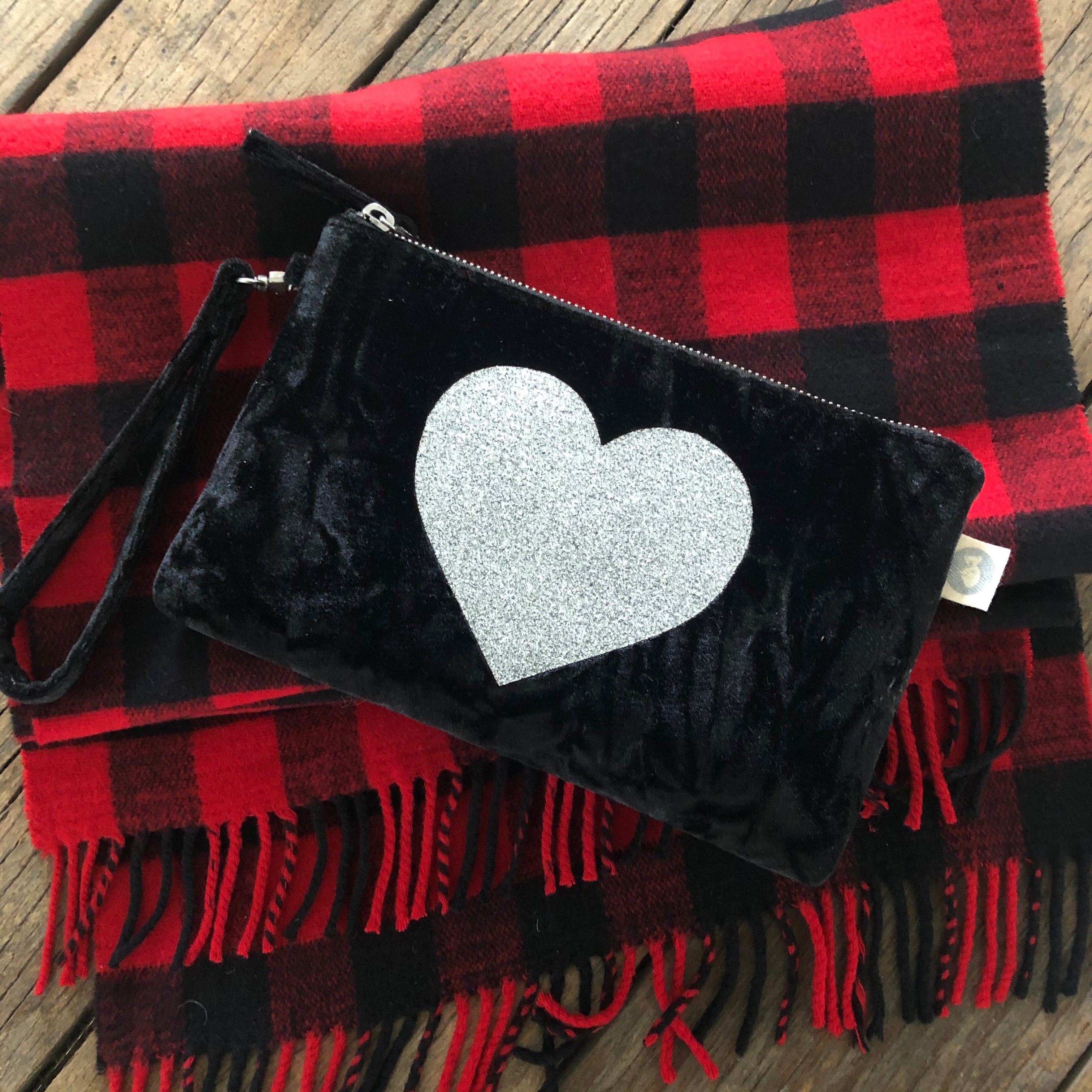 Black Velvet Mini Luxe Clutch (Choose your own Custom Embellishment!) - Quilted Koala