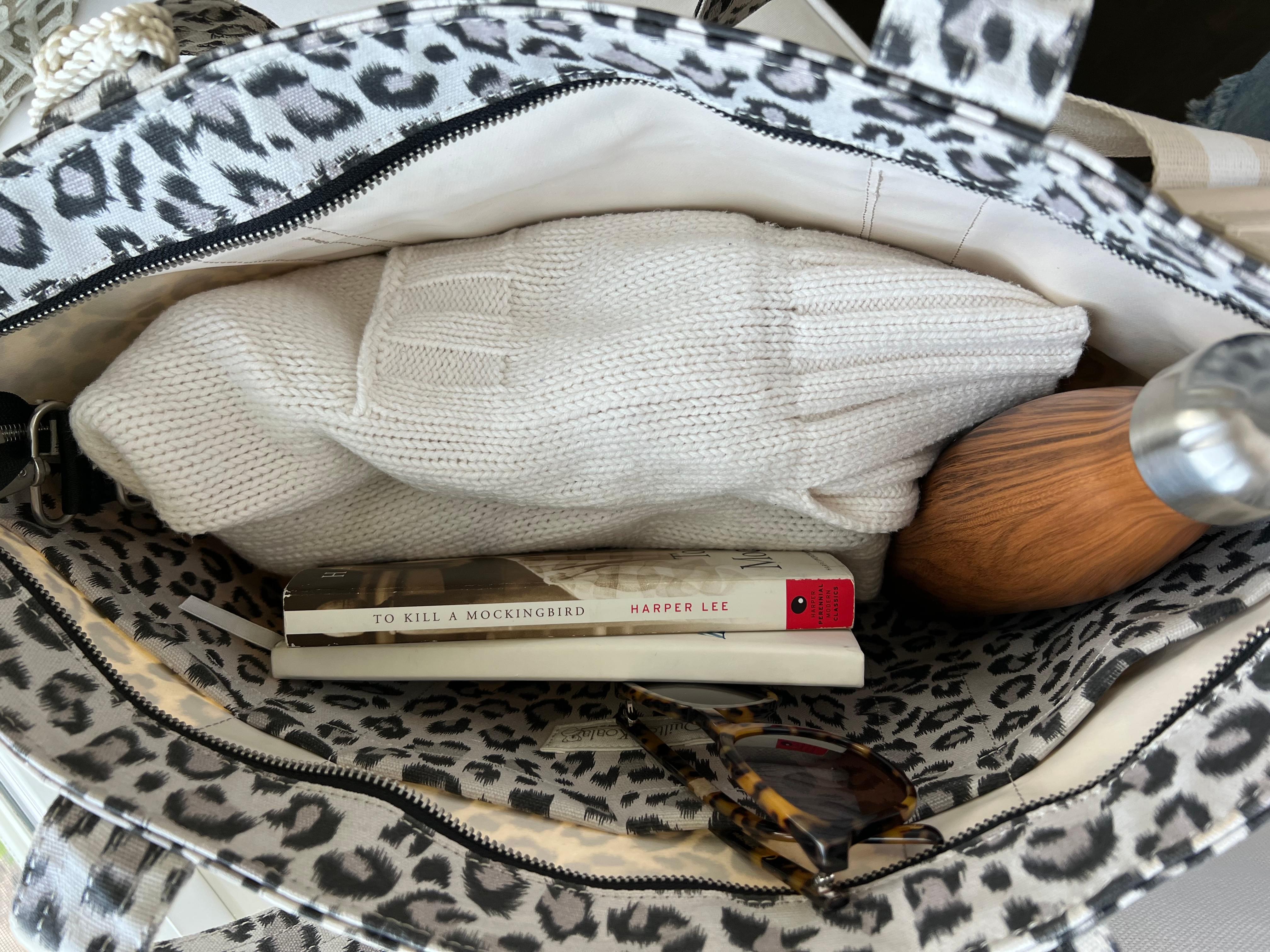 Midi Zipper Tote: Leopard - Quilted Koala