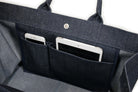 East-West Bag: Denim with Navy/Royal Blue Color Stripe - Quilted Koala