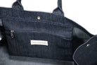 East-West Bag: Denim with Navy/Royal Blue Color Stripe - Quilted Koala