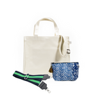 Natural Magazine Bag with Navy/Green Strap & Boho Makeup Bag Just $60 with code AUGUST - Quilted Koala