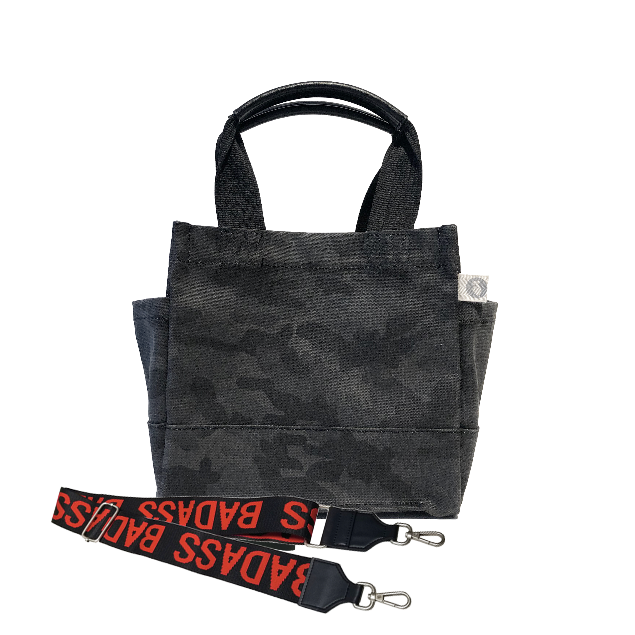 Mini Luxe North South Bag: Black Camouflage - Quilted Koala
