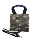 Mini Luxe North South Bag: Green Camouflage with Color Stripes - Quilted Koala