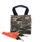 Mini Luxe North South Bag: Green Camouflage with Color Stripes - Quilted Koala