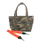 Split Letter Monogram - Midi Zipper Tote: Green Camo - Quilted Koala