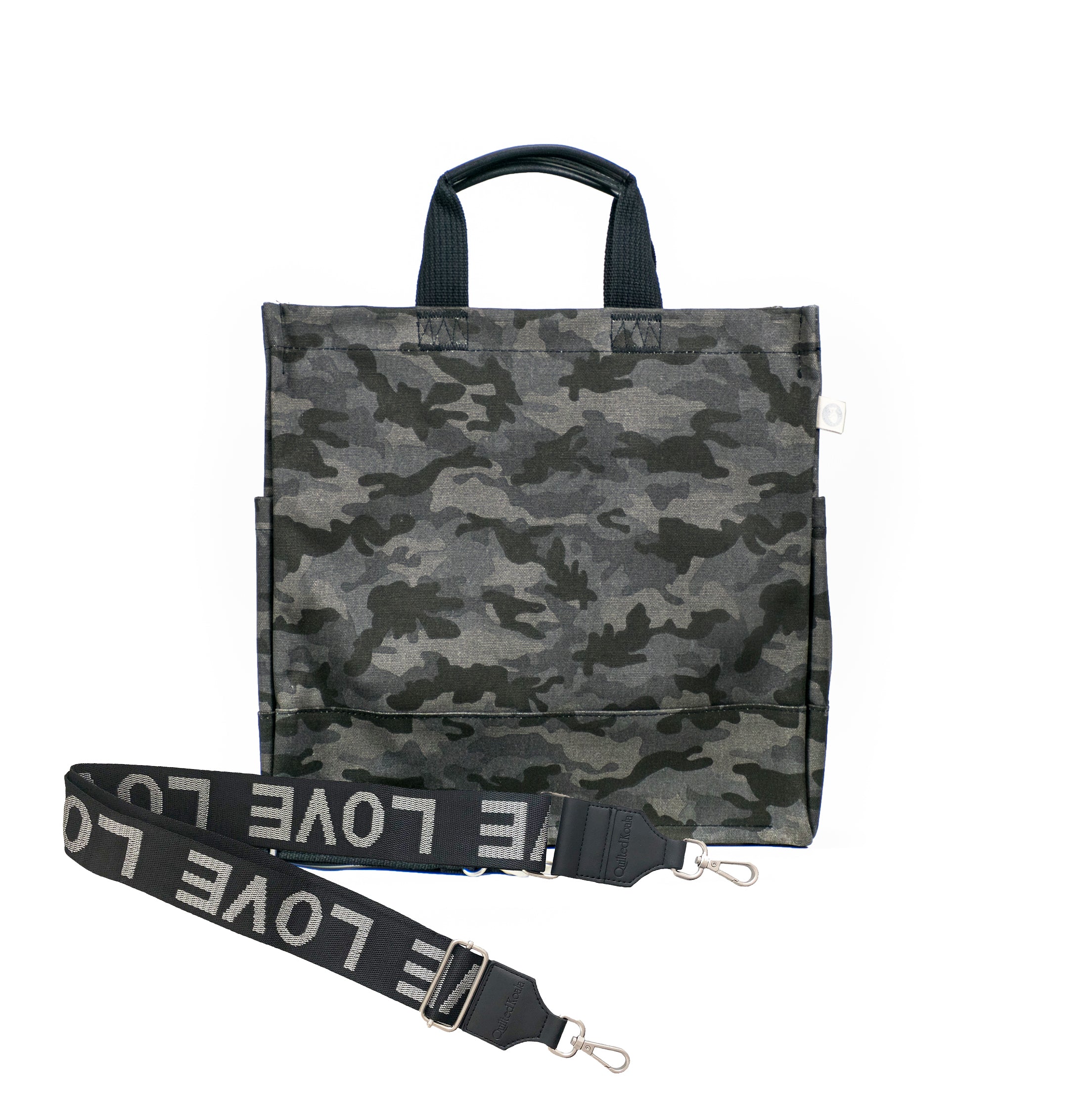 Monogram Stripe Black Camo North South Bag - Quilted Koala