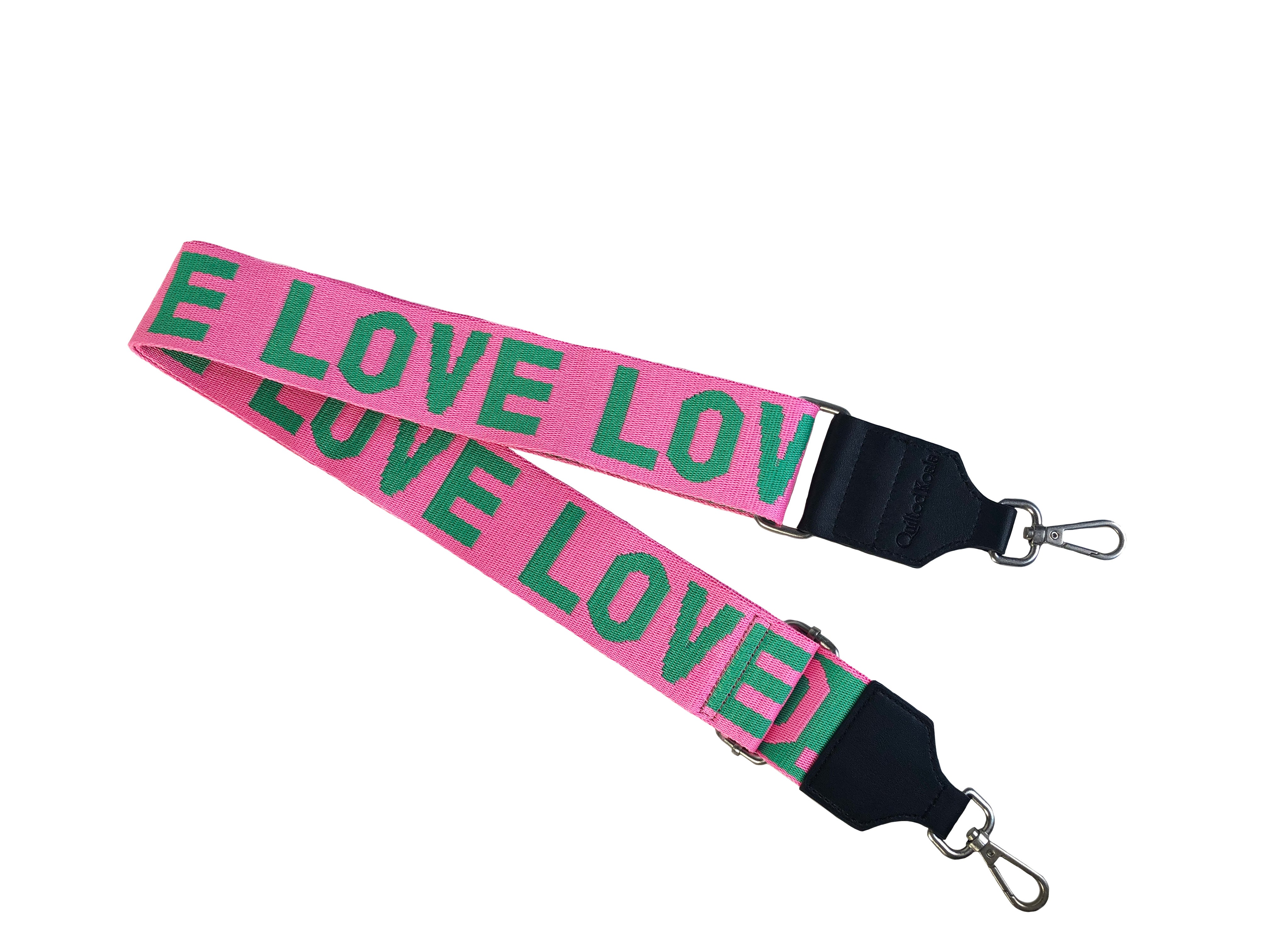 Koala Straps: Pink & Green LOVE - Quilted Koala