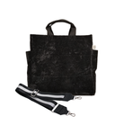 Monogram Stripe Luxe North South: Black Crushed Velvet - Quilted Koala