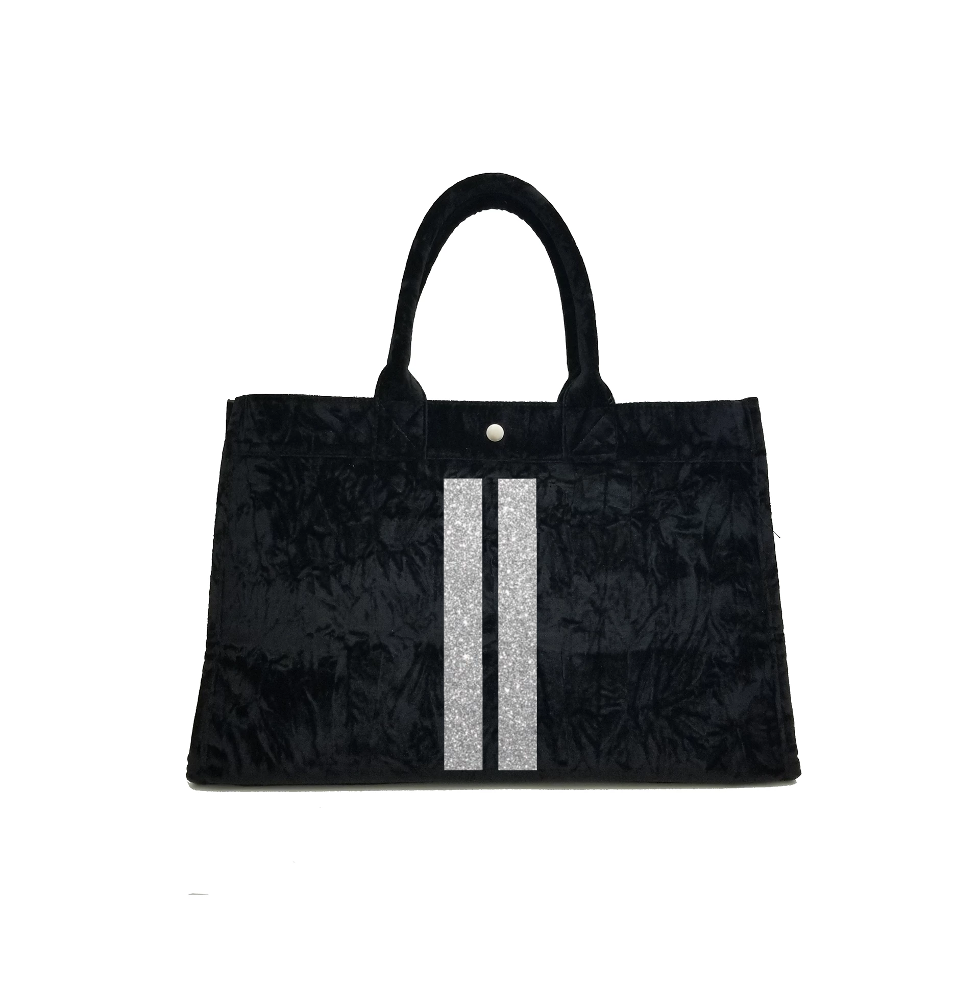 East West Bag: Black Crushed Velvet - Quilted Koala