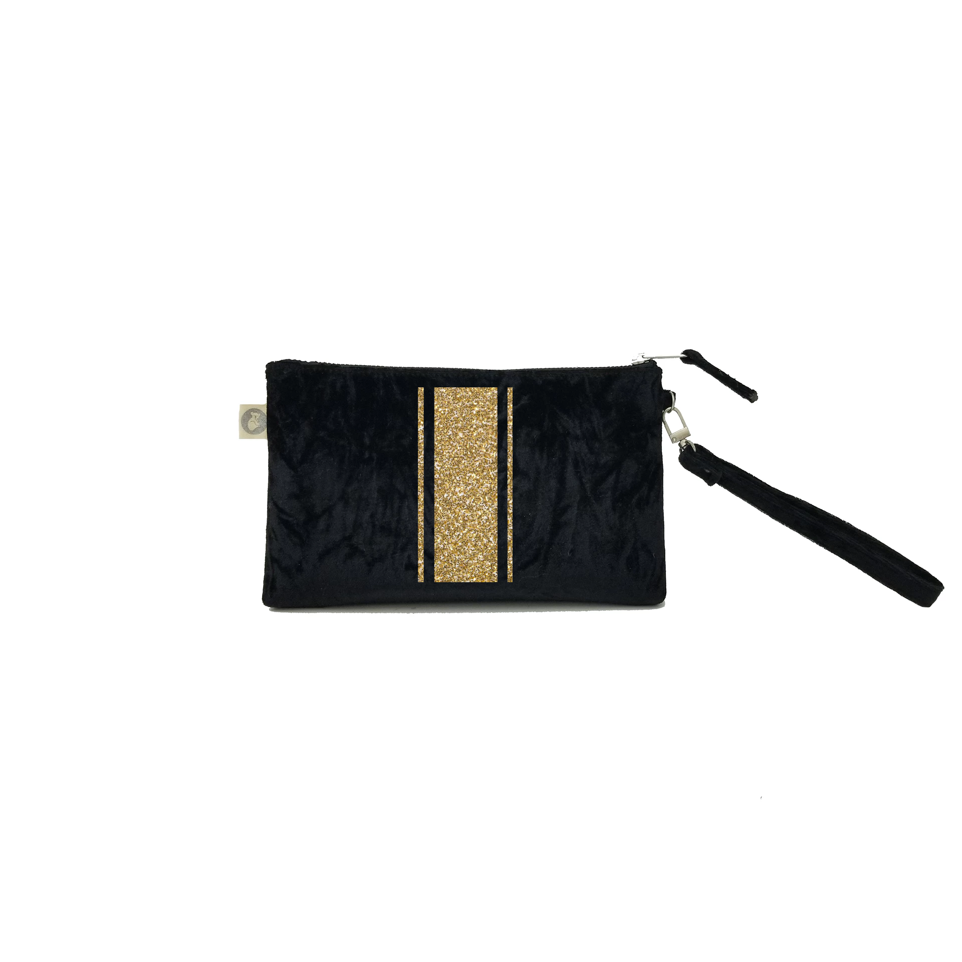 Black Velvet Mini Luxe Clutch (Choose your own Custom Embellishment!) - Quilted Koala