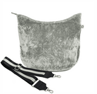 City Bag: Grey Crushed Velvet with FREE STRAP - Quilted Koala