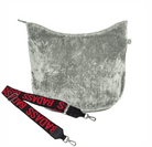 City Bag: Grey Crushed Velvet with FREE STRAP - Quilted Koala