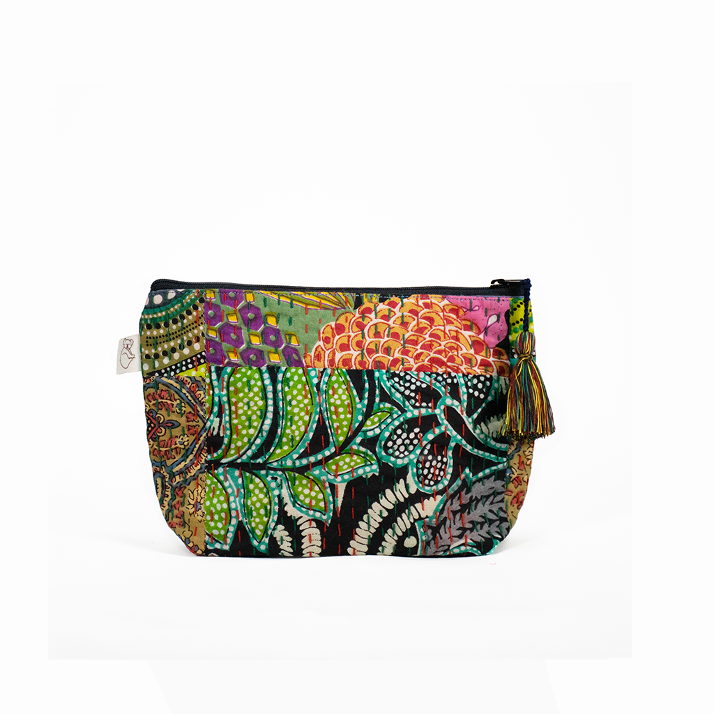 Koala Boho Collection: Makeup Bag in Dark Multi - Quilted Koala