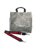 Split Letter Monogram Grey Crushed Velvet North South Bag - Quilted Koala