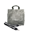 Monogram Stripe Luxe North South: Grey Crushed Velvet - Quilted Koala